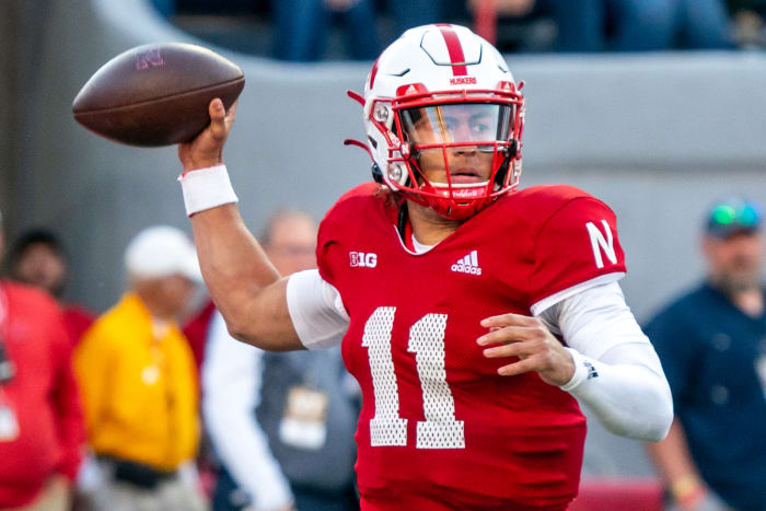 Casey Thompson 2022 pass Nebraska vs Georgia Southern football USATSI_19023115